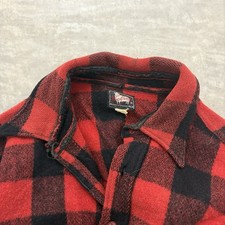 True Vintage 50s Woolrich Heavy Wool Buffalo Plaid Button Up Shirt Jacket M/L