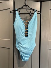 blue rod beattie one piece swimsuit, size 10