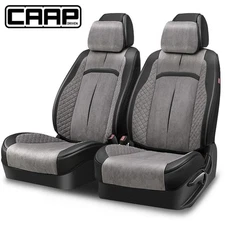 CAAP Driven Universal Voris Series Front Row Set Seat Covers for Car Grey/Black