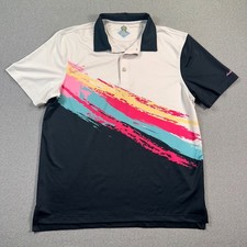 Chubbies Polo Shirt Mens M Golf Performance Multicolor Abstract Print