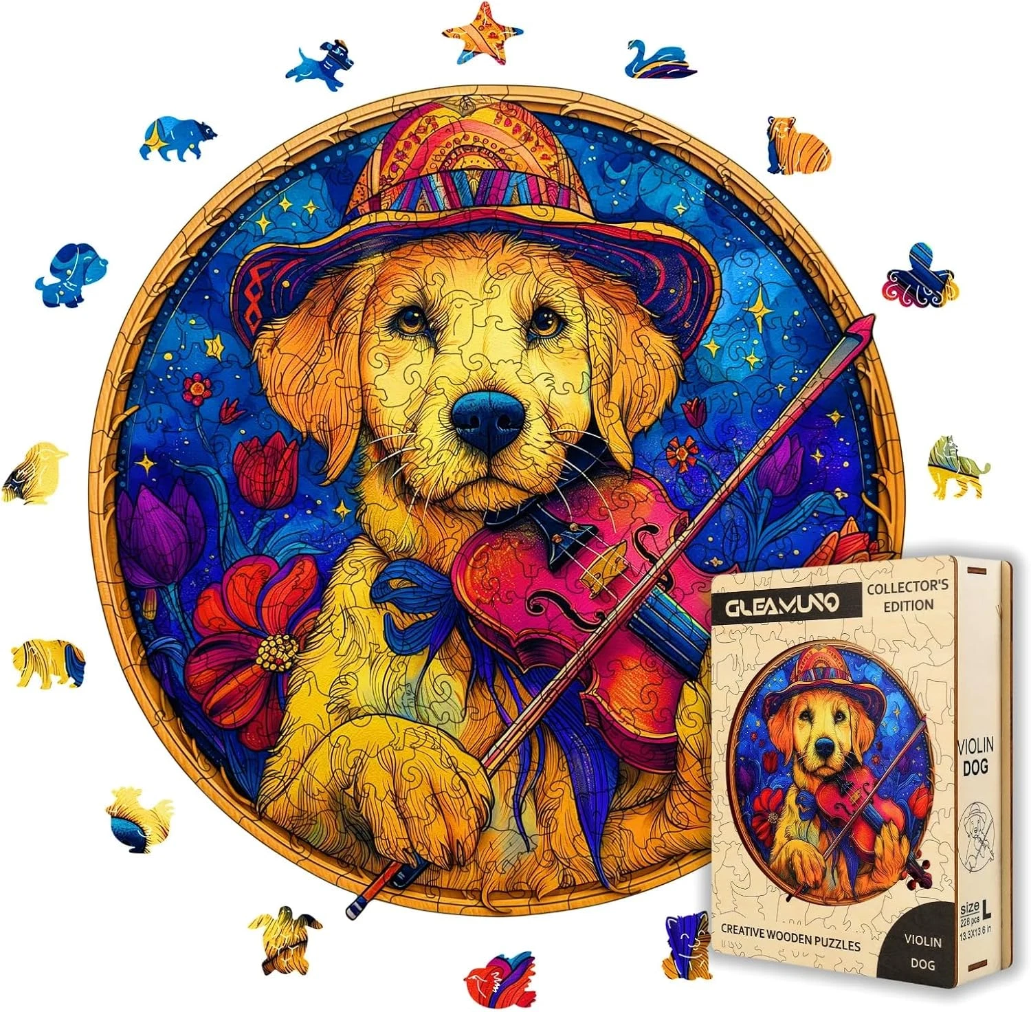 Violin Dog Wooden Puzzle