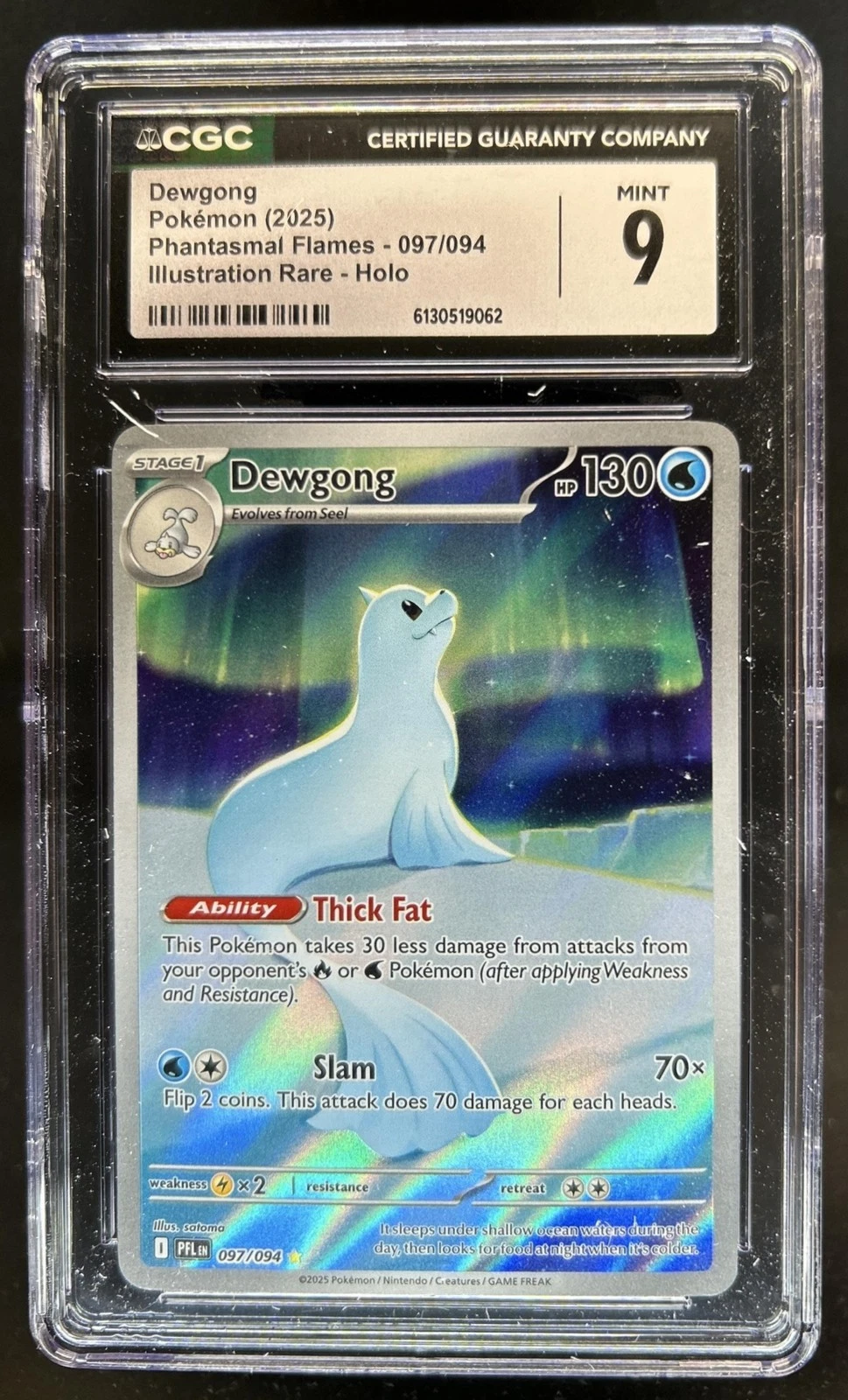 2025 Pokemon Phantasmal Flames Dewgong Illustration Rare #097/094 CGC 9