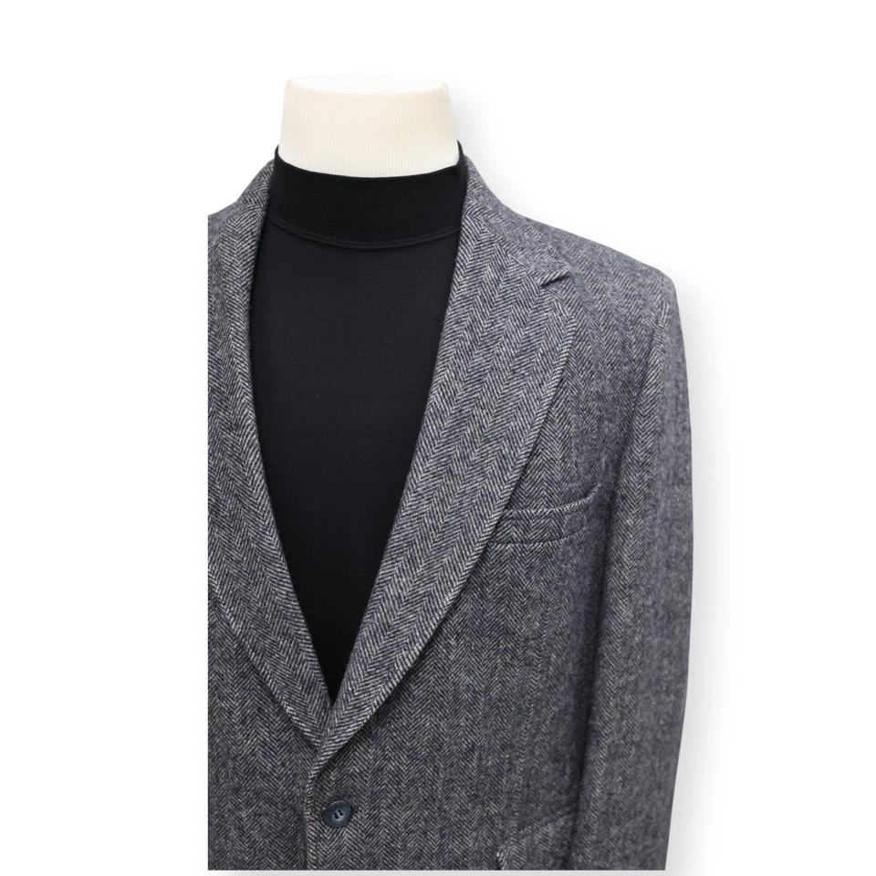 DE COLECCIÓN TWEED Hombre Gris Negro ESPIGA Abrigo Deportivo Traje Chaqueta Blazer 42 R Foto 3 de 4