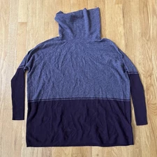 Smartwool Edgewood Sweater Poncho Women's XS Purple Oversized Merino Wool