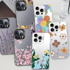 Delicate Flower Case For iPhone 16 14 17 Pro Samsung S24 S22 PC Hard Phone Cover
