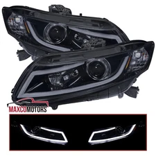 Smoke Projector Headlights Fits 2012-2015 Honda Civic 2Dr/4Dr LED Bar Head Lamps