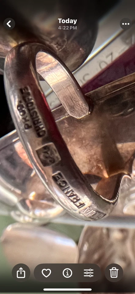 Taza de cata de vinos Tastevin chapada en plata Christofle Francia Gallia de colección Foto 2 de 4