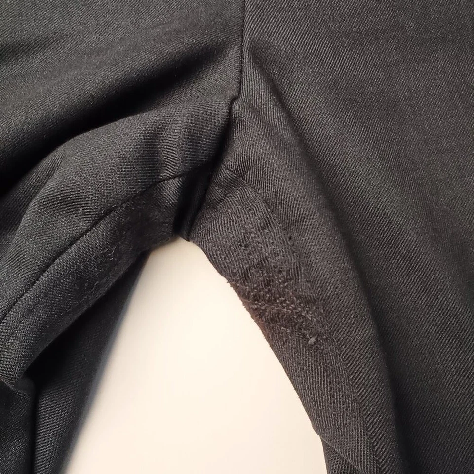 Pantalones Pantalón Anne Klein Elastizados Mezcla Lana Talla 12 Tiro Alto Pierna Ancha Carbón Foto 3 de 4