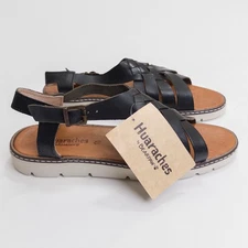 Bearpaw Women’s Huaraches Sandals Black Leather Size 10