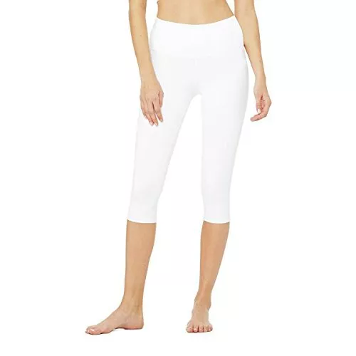 Alo Yoga Women's High-Waist Airbrush Capri White XXS