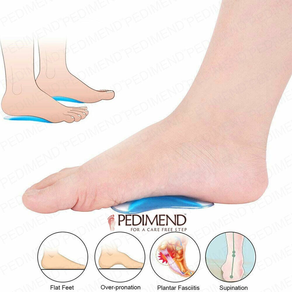Almohadillas de soporte para arco Pedimend, plantillas de gel, insertos de sandalia, fascitis plantar Reino Unido