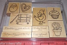 Duck Flower Rubber Stamp Set HTF Easter Themed by Stampin Up Wagon Full of Fun