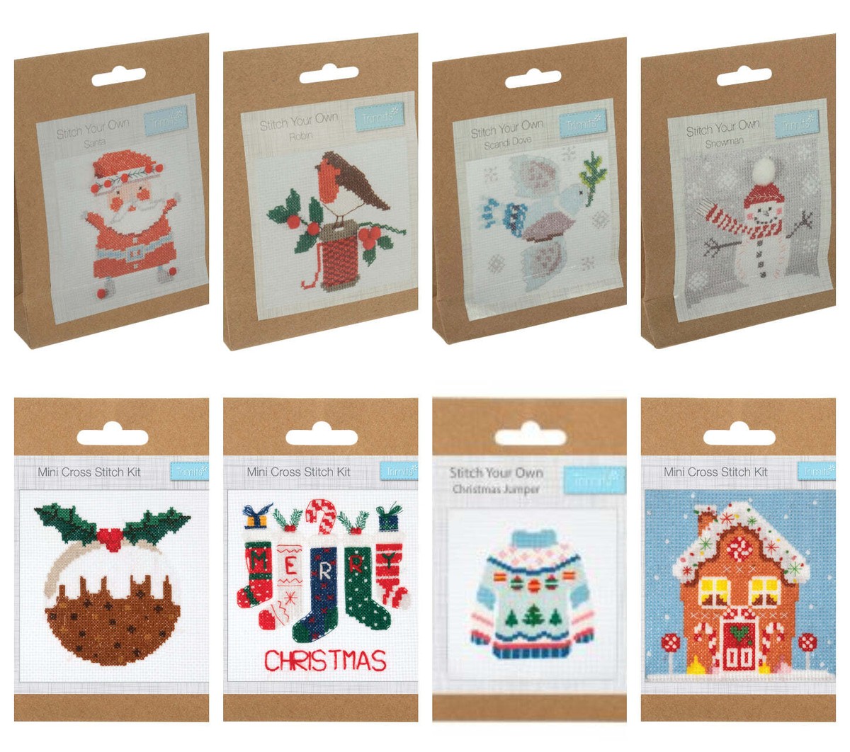 Trimits Mini Festive Counted Cross Stitch Kit: Scandi Dove Trimits Mini Festive Counted Cross Stitch Kit: Scandi Dove