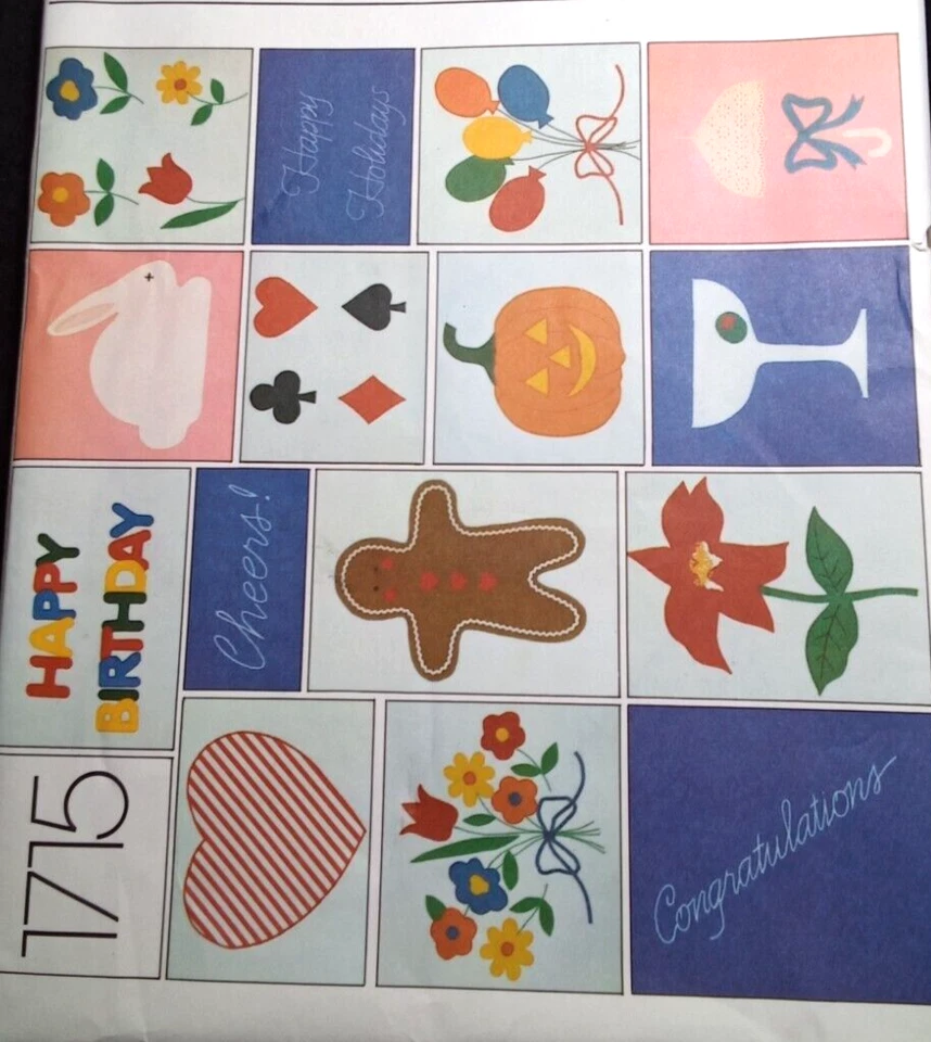 VOGUE Vintage DECORACIÓN DEL HOGAR Patrón 1715 Motivo de Ropa de Mesa Transferencias Flor Vacaciones Foto 2 de 4