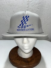 Vintage Hoosier Lottery Snapback Rope Hat Stylemaster Made in USA