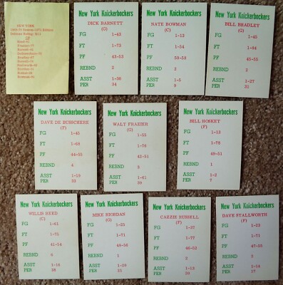 Negamco NEW YORK KNICKS Champions 1969-70 Team 11 CARD SET Willis Reed / Frazier