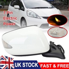 Right Door Wing Mirror For Honda Jazz 2009-2014 White Electric Power 7Pin Driver