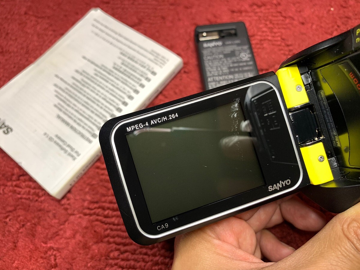 Sanyo VPC-CA9 Dual Camcorder CAMERA Yellow Waterproof HD