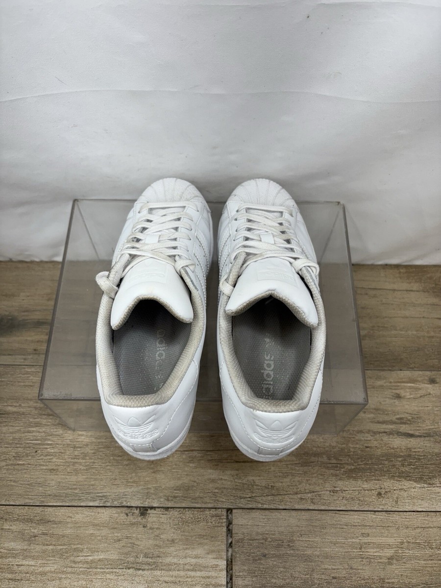 Adidas Superstar Foundation Shoes Woman's 8.5 White Lace Up Sneakers  Leather | eBay