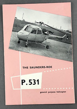 Folleto de ventas de fabricantes de helicópteros SAUNDERS ROE P.531 SARO
