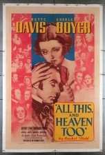 ALL THIS AND HEAVEN TOO (1940) 14120  Movie Poster (27x41) Bette Davis  Charles 