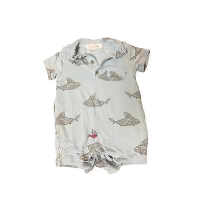 Angel dear bamboo baby shark romper 0/3 month