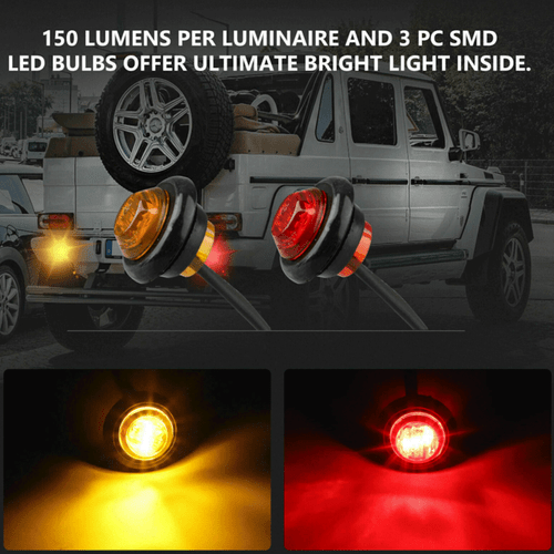 3/4" 12V Marker LIGHTS LED Bullet Amber Red Truck Trailer RV Round side Lamp - Bild 5 von 31