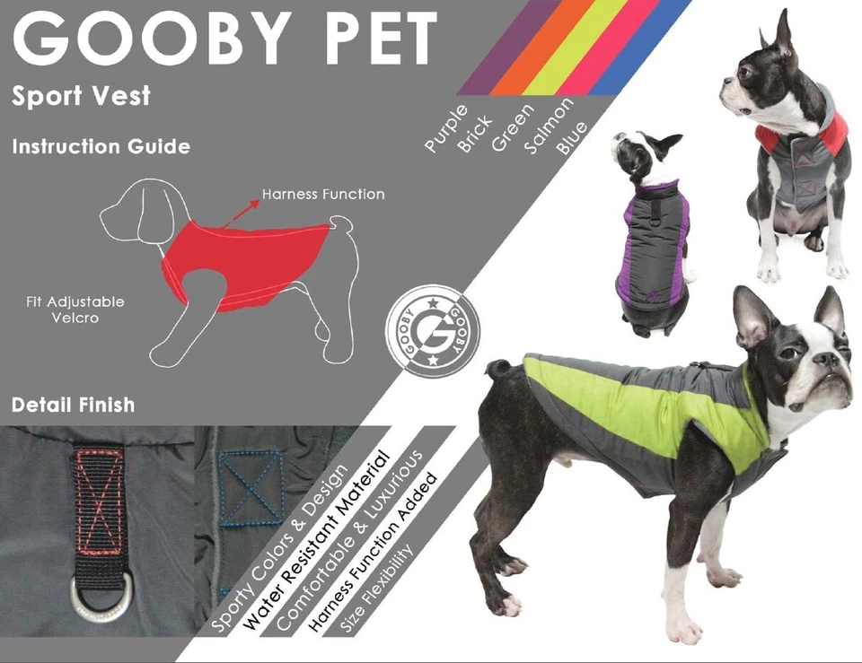 Gooby Puppy Dog Large Trekking Jacket Vest Small Breed 19" Chest Water Resist - Image 4 of 4