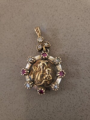 Unique religious silver ruby medal from Turkey