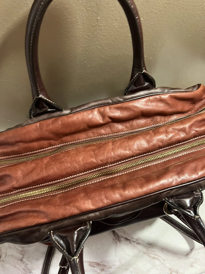 Dolce & Gabbana Brown & Red Miss Edge Leather Handbag Italy - Image 4 of 4