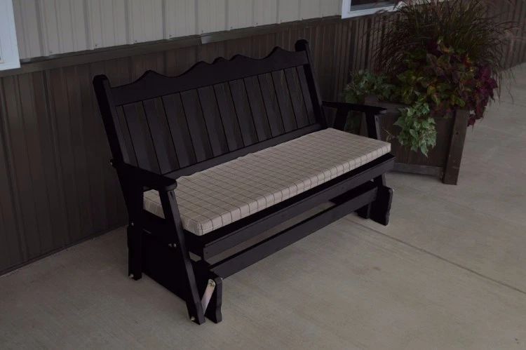 A&L Furniture Co. Amish-Made Pine Royal English Glider Benches - 3 Size Options - Image 3 of 4