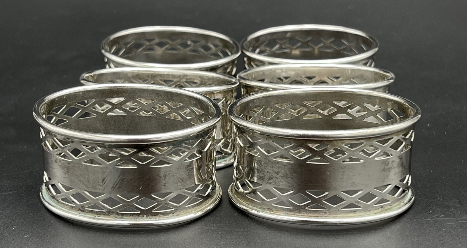 Vintage EPNS 6 Napkin Holders Ring Silverplated 1" tall eBay