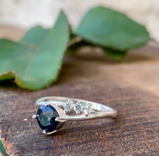 1 ct Natural Blue Sapphire Gemstone 925 Sterling Silver Women Ring