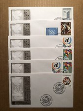 COMPLETE SET 1991 UNITED NATIONS DEFINITIVE FDC S 6 - OFFICIAL GENEVA CACHETS