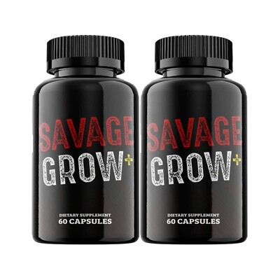 2-Pack Savage Grow Capsules Natural Strength Supplement- 120 Capsules
