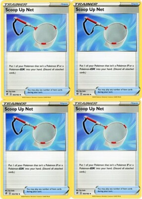 4x Pokemon TCG Scoop Up Net 165/192 Swsh02: Rebel Clash Playset