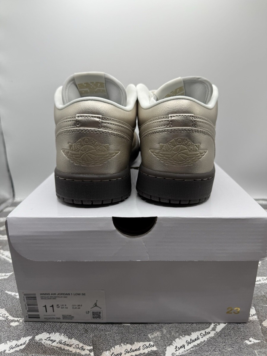 WOMENS AIR JORDAN 1 LOW SE METALLIC ZINC-SUMMIT WHITE HQ3529 WOMENS AIR JORDAN 1 LOW SE METALLIC ZINC-SUMMIT WHITE HQ3529