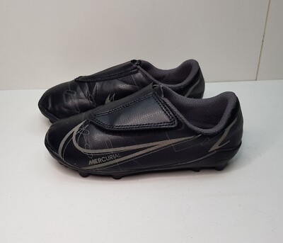 NIKE MERCURIAL VAPOR 14 GRÖSSE 12 UK EUR30 JUNGEN MÄDCHEN SCHWARZ FUSSBALLSCHUHE RIEMCHEN