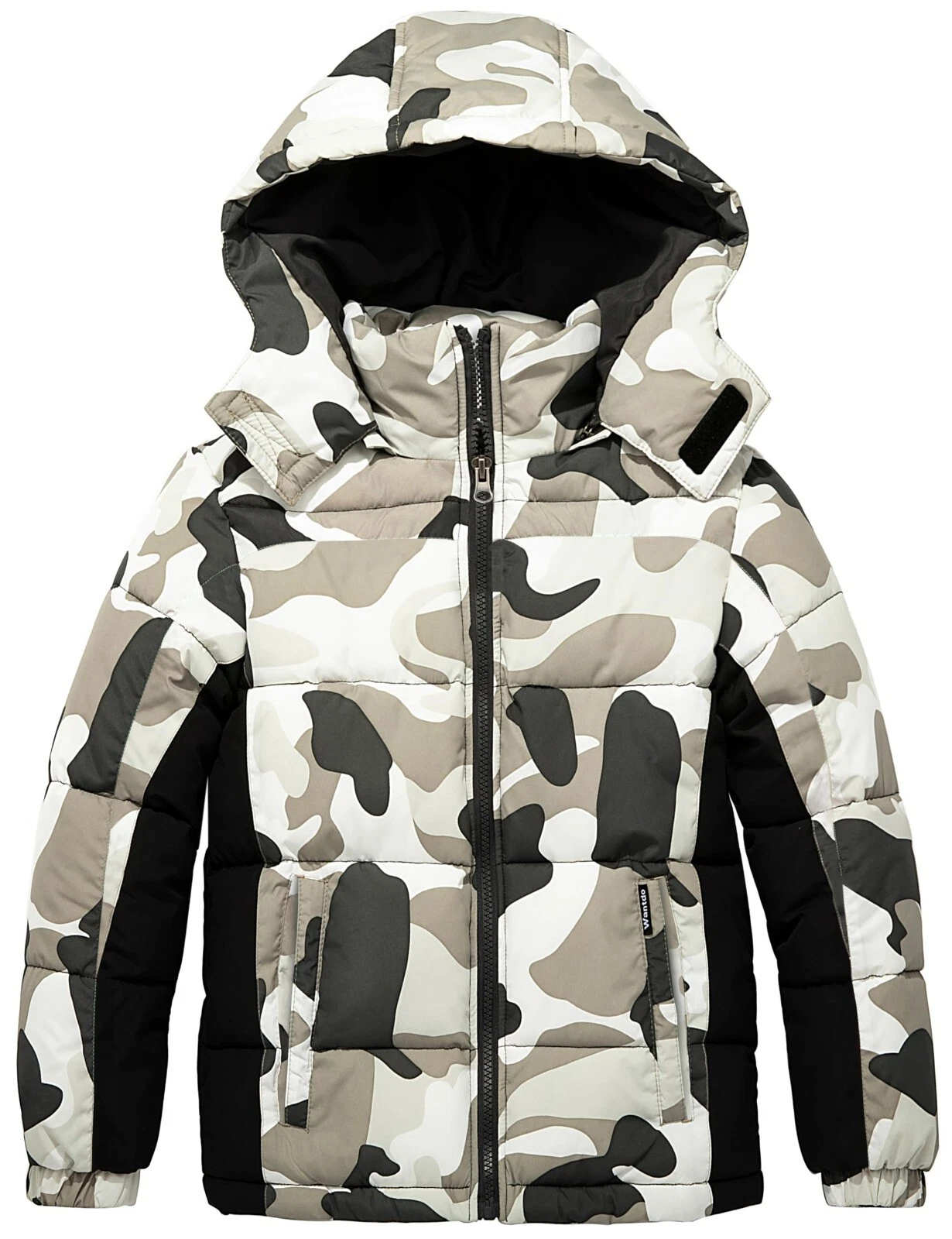 Wantdo Boy's Winter Camo Quilted Jackets Waterproof Warm Padded Coat Windproof