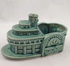 Vintage McCoy Showboat Planter Dark Green 7"x3"x4"