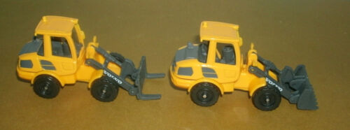 Two 1/87 HO Scale Volvo Compact Wheeled Loader Toys (Bucket & Fork) Maisto - Picture 3 of 7