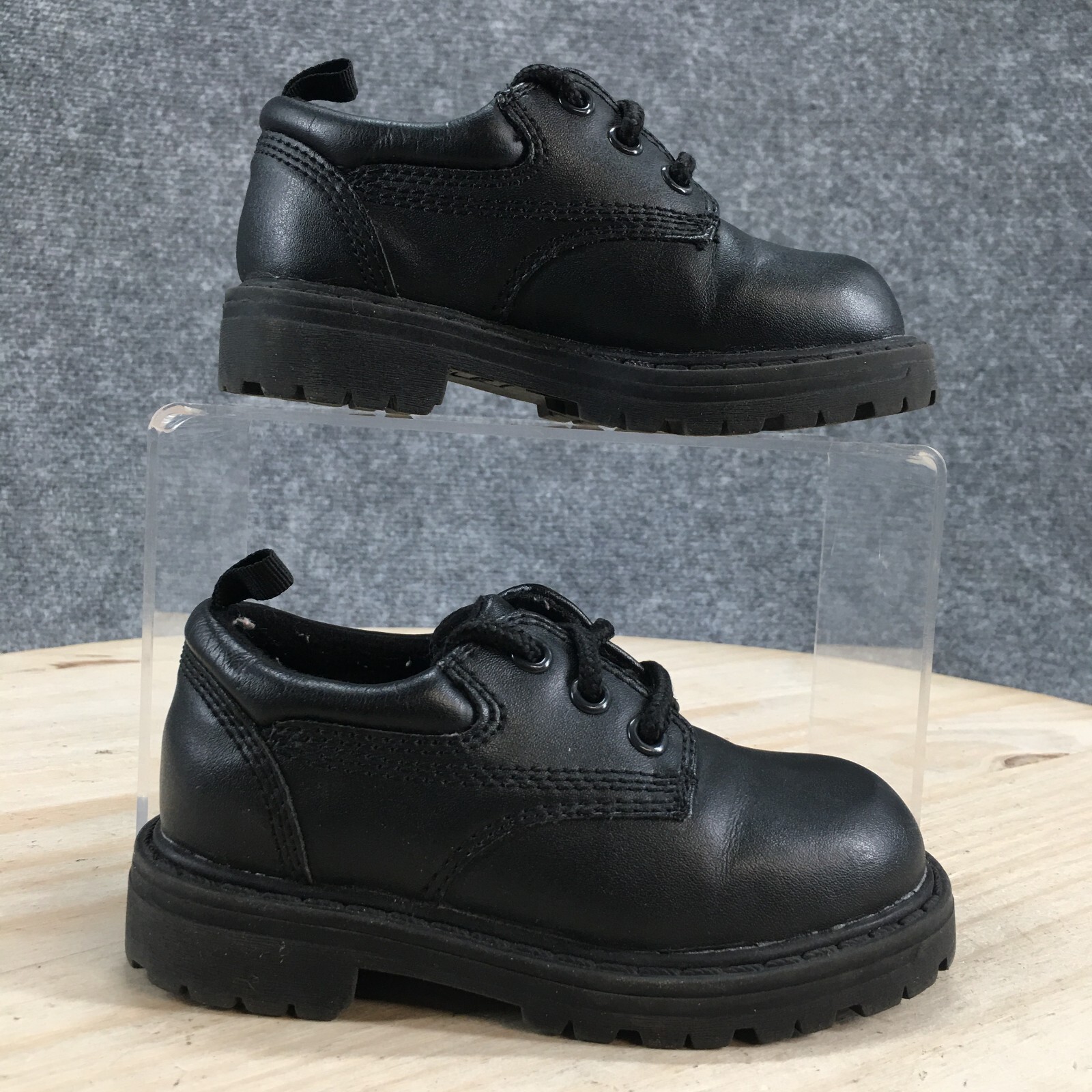 SAOLA Scarpe George bambini 7 dita semplici Oxford nere finta pelle stringate comfort casual