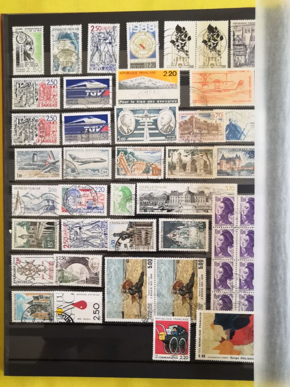 Vintage Large ALBUM  FRANCE French Stamps Lot Philatelic C12