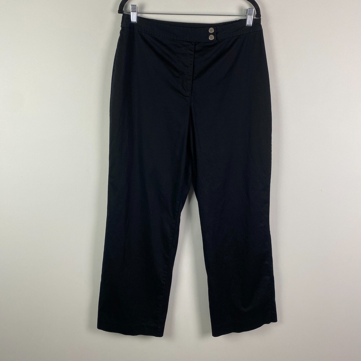 Chicos Straight Leg Pants Size US 12 Black Cotton Stretch Full - Main Image