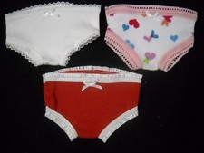 Set of 3 Panties Fits 18 inch Dolls Handmade 6