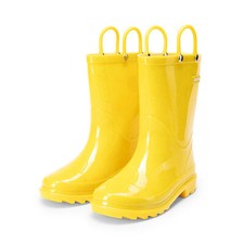 US Kids Girls Rain Boots Easy-on Handles Sparkly Waterproof Outdoor Rain Boots