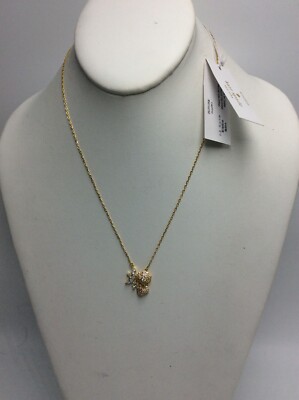 $78 Kate Spade gold tone crystal flower necklace THAT