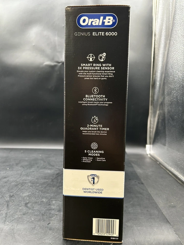 Oral-B Genius Elite 6000 Electric Toothbrush - Black/White - Image 3 of 3