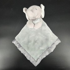 Soft Gray Elephant Lovey Security Blanket Baby Toddler Satin Edges