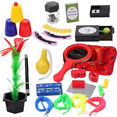 Skirfy 14-teiliges Zaubertrick-Set, Lernspielzeug, Zauberzubehör, Zauberset, Ma